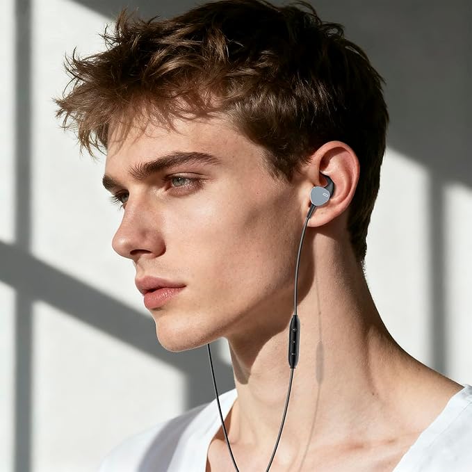 Multi-Purpose In-Ear Wired Headphones Deep Bass - Noise-Canceling Clear Calls, Sports Mode,Wired Earbuds with Mic Noise Reduction Compatible with iPhone 17 16 15, Android, Tablets (USB C+3.5MM plug)
