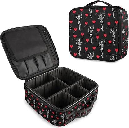 MNSRUU Women Makeup Bag Romantic Skull Gothic Makeup Bag Organizer Travel Cosmetic Bag for Teenage Girl Clear Make Up Bags with Zipper