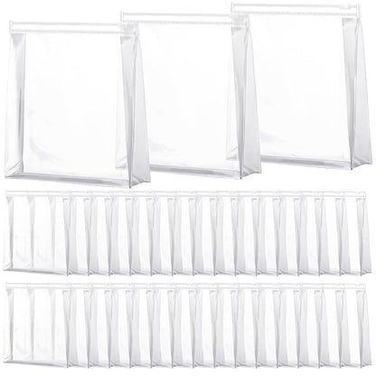 Xuniea 50 Pcs Mini Clear Makeup Bag Small Clear Zipper Pouch Travel Plastic Cosmetic Organizer Waterproof for Toiletries Swimsuit Bikini Bathing Suit(7.1'',Transparent)