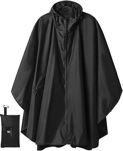 SaphiRose Unisex Rain Poncho Waterproof Raincoat Hooded for Adults Women with Pockets