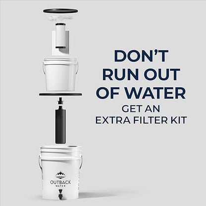 Outback Water Filter Replacement Kit for Gravity Fed Emergency Drinking System - Extra Water Filtration for Survival, Off-Grid, Disaster Preparedness, & Camping Gear, Bug Out Kit