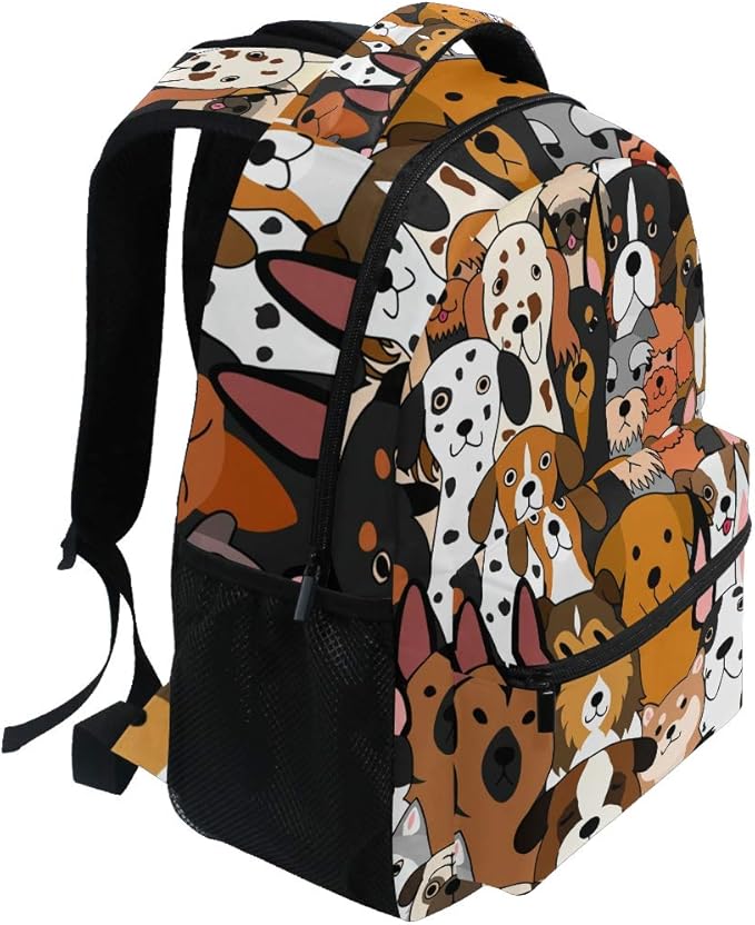 ALAZA Cute Doodle Dog Print Animal Large Backpack for Kids Boys Girl School Personalized Laptop iPad Tablet Travel School Bag with Multiple Pockets