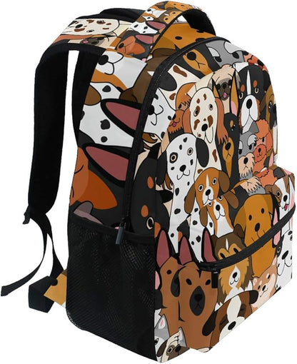 ALAZA Cute Doodle Dog Print Animal Large Backpack for Kids Boys Girl School Personalized Laptop iPad Tablet Travel School Bag with Multiple Pockets