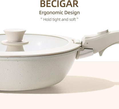 23PCS Ceramic Pots and Pans Set,Nonstick, Removable Handle Pots and Pans Set, Stackable Pan Set, Ceramic Nonstick Pan Non Stick for Easy Cooking