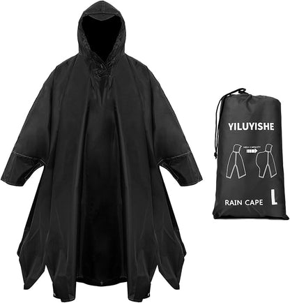 Unisex Rain Poncho for Adults, Hooded Waterproof Raincoat Jacket for Hiking, Camping and Outdoor