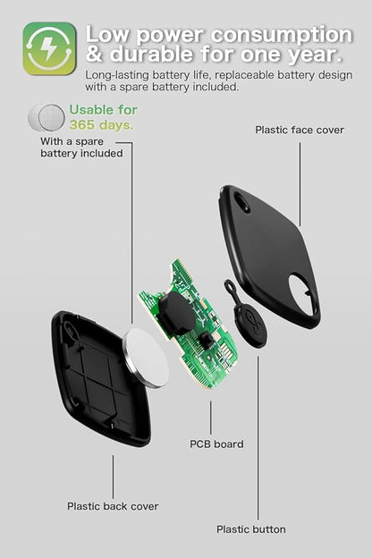 2 Pack Bluetooth Tracker Works with Apple Find My, Key Finder Locator with Sound, Anti-Lost Device for Wallet Keys iPhone, GPS Tracking Device for Kids Pets Luggage,