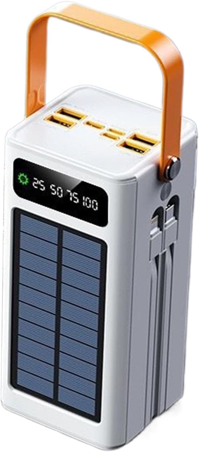 Solar Battery - 120w Fast Charger | Solar Battery Bank for Camping Use, 50000mah Survival Pack & Led Light Feature for Road Trip Charging Hiking Gear Backpacking Setup and Fishing