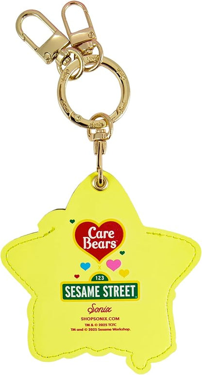 Sonix x Care Bears x Sesame Street Keychain Case Compatible with Apple AirTag | Protective AirTag Cover Keychain Charm | Purple | Share Bear & Cookie Monster