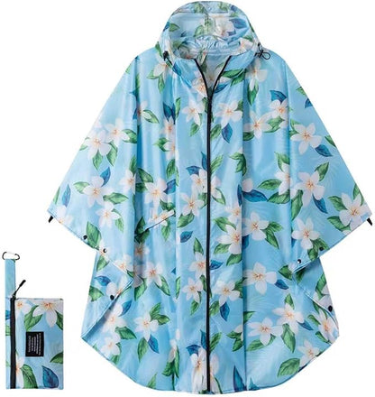 Hooded Rain Ponchos for Adult - Rain Coat and Rain Jacket with Waterproof Pocket and Zipper