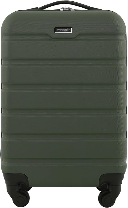 Wrangler 22" Hardside Spinner Carry-On Luggage, Olive