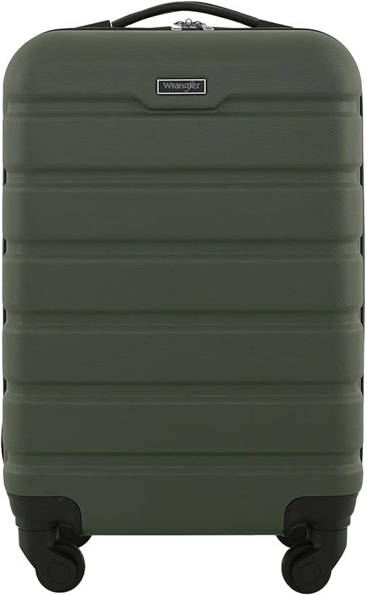 Wrangler 22" Hardside Spinner Carry-On Luggage, Olive