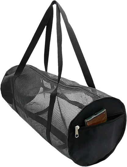 Dive Bag For Gear - Mesh Snorkel Gear Bag, Foldable Large Duffle, Breathable Lightweight Durable Equipment Carrier | Beach Travel Use For Swimming Snorkeling Diving Scuba Pool Laundry Gym Sports Balls