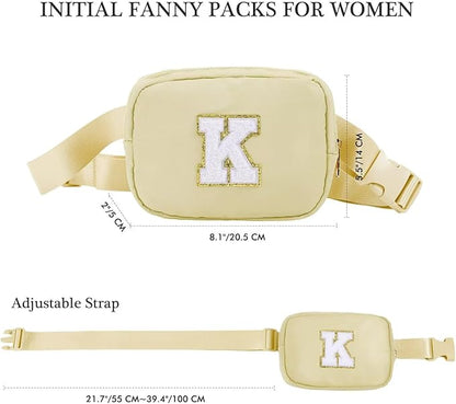 YOOLIFE Gifts for Girls - 5 6 7 8 9 10 11 12 13 14 15 16 Year Old Girls Birthday Gifts for Teen Girls, Preppy Stuff for Teen Girls Teenage Girl Gifts, Khaki Initial Crossbody Bag Belt Bag P