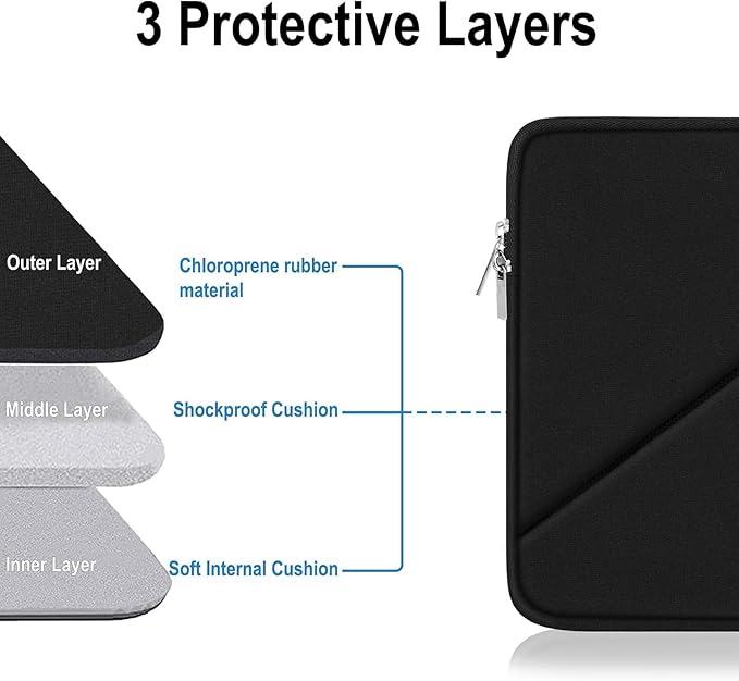 Laptop Sleeve 14 Inch, Shockproof Protective Computer Cover with Accessory Pocket, Traveling Carrying Bag Laptop Case Compatible for 14 Inch MacBook Air/Pro, HP, Dell, Asus, Acer, Lenovo, Black