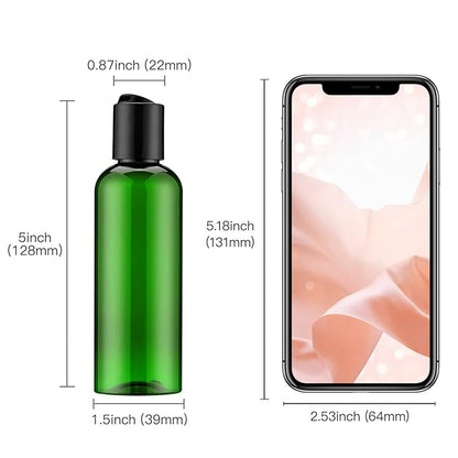 Travel Bottles for Toiletries 3.4 oz - Travel Size Containers for Shampoo Plastic - Small Empty Lotion Squeeze Bottle for Liquid TSA Approved - Leak Proof Mini Conditioner Refillable Green 100ml