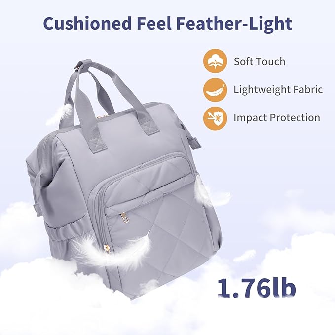 CEI-CEI Diaper Bag Backpack for Mom and Dad, Puffer Baby Bag Backpack with Insulated Pocket, Water-Resistant, Unisex Travel Backpack with Changing Pad & Stroller Straps