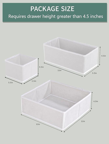 Drawer Organizer Set for Baby Clothes, Nursery Dresser Storage, Closet Dividers for Socks, Underwear, Bra (White, 18 pcs)