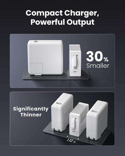 Gitryin Portable USB C Charger Block, Retractable Wall Charger, 40W PD Fast Charging Block with 33.5in Type-C Cable, Power Adapter with Foldable Plug for iPhone 16/15, Galaxy S23 22, White