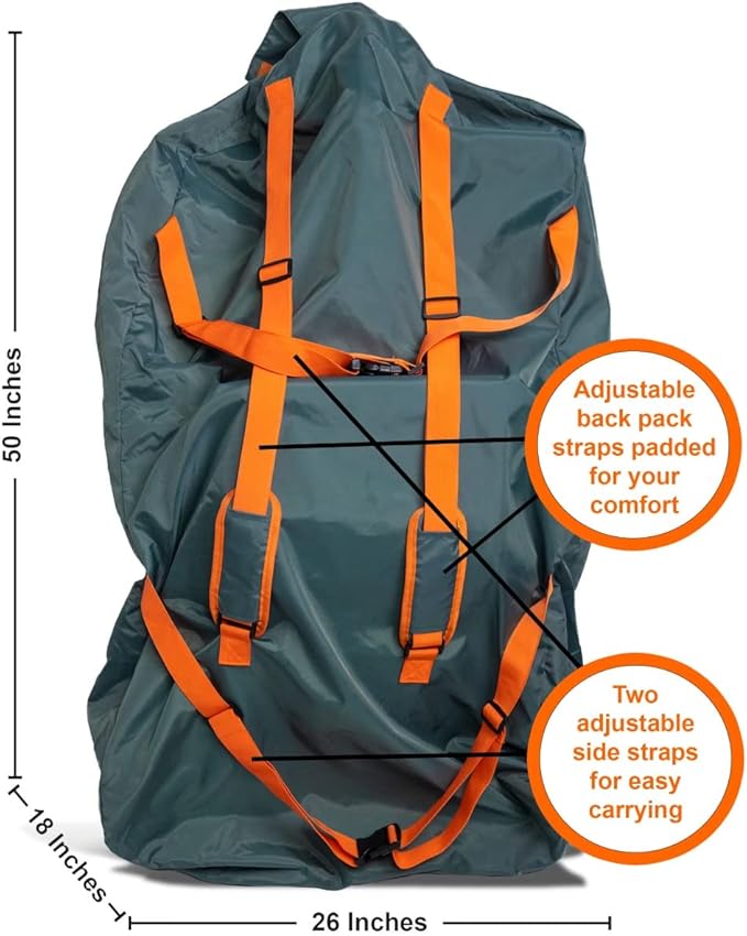 Extra Large,Heavy Duty Stroller and Car Seat Gate Check Bag,Compatible with: WONDERFOLD, BOB, DOONA, RADIO FLYER, VEER, JEEP WAGON, ETC., double and Jogging Strollers,Stroller Bag for Airplane