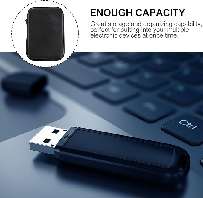 2pcs Travel Gadget Bag Compact Shockproof Electronic Accessories Organizer Pouch for Cable Charger Power Bank Earphones Storage