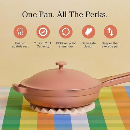 Our Place Always Pan 2.0 | 10.5" Ceramic Pan with Modular Lid, Steamer Basket & Spatula | Patented 10-in-1 Nonstick, Non-Toxic Cookware Made Without PFAS | Induction & Oven-Safe up to 450°F | Spice
