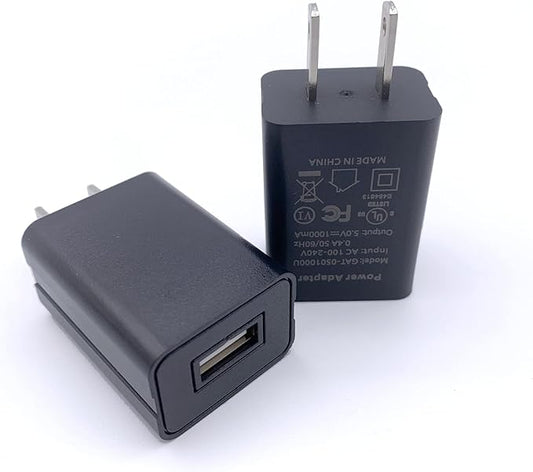 Wall Charger Cube 5V1A USB Power Supply Charging Block Universal Wall Plug Brick Portable Travel Fast Charger Power Adapter for iPhone, Samsung Galaxy, LG (2PCS-Black)