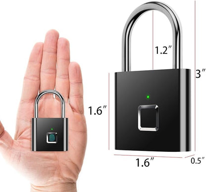 Fingerprint Padlock,AICase Ultra Light One Touch Open Fingerprint Lock with USB Charging for Gym, Sports, School Employee Locker,Fence, Suitcase,Bike No App, No Bluetooth，No Trouble