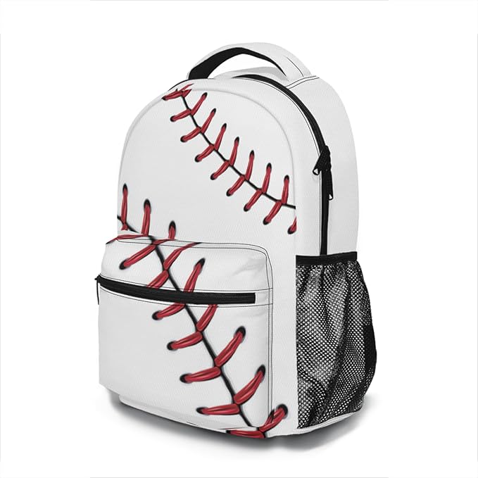 American Flag Baseball Print Backpack, Laptop Backpack with Multiple Pockets for Adult Hiking Travel Work 17 Inch