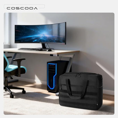Micro Desktop Gaming Computer Tower PC Chassis Carrying Case Travel Storage Bag for Keyboard Mouse Accessories,Travel Bag 18x14x8 inch compatible with Mini Matx PC Case