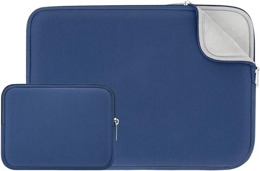RAINYEAR 15.6 Inch Laptop Sleeve Case Soft Fluffy Lining Zipper Padded Cover Carrying Bag with Accessories Pouch, Compatible with 15.6" Notebook Computer Chromebook (Navy Blue, Upgraded Version)