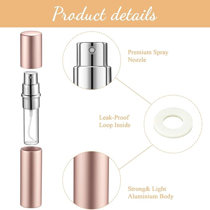 Zonon 56 Pieces Refillable Perfume Atomizer Mini Refillable Spray Perfume Bottle Portable with 56 Pieces Refill Pump Dispenser Pump Transfer Tool for Outgoing(Morandi Color,5 ml)