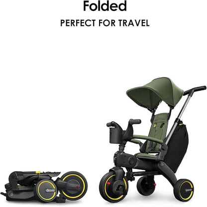 Doona Liki Trike S3, Desert Green - 5-in-1 Compact, Foldable Tricycle - Suitable for Toddlers 10 to 36 Months