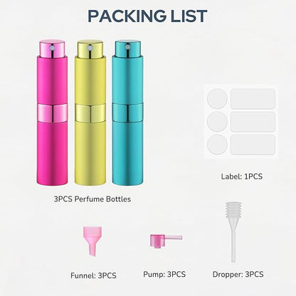 Perfume Atomizer Travel Bottle Refillable: Cologne Sprayer Portable for Men - Mini Spray Empty for Refill - 8ml Small Size Yellow