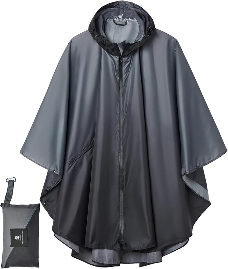 SaphiRose Unisex Rain Poncho Waterproof Raincoat Hooded for Adults Women with Pockets