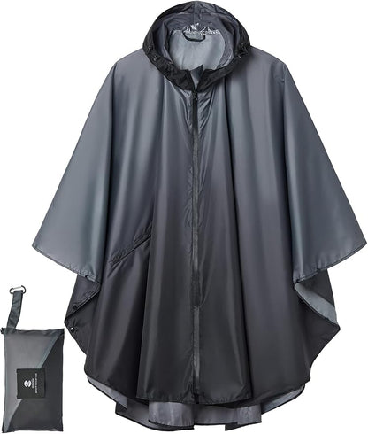 SaphiRose Unisex Rain Poncho Waterproof Raincoat Hooded for Adults Women with Pockets