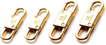 Mizeer 2 Size Zipper Clip Theft Deterrent - Anti Theft Zipper Clips Keep Zipper Closed - Locks for Backpacks, Purses 4pcs Gold