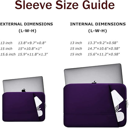 Laptop Sleeve Case 15.6 inch, Sturdy Portable Monitor Computer Laptop Case, Carrying Sleeve Bag 15.6'' with Pockets for MacBook PC Mac HP Lenovo Dell Asus Xbox Switch, Deep Purple