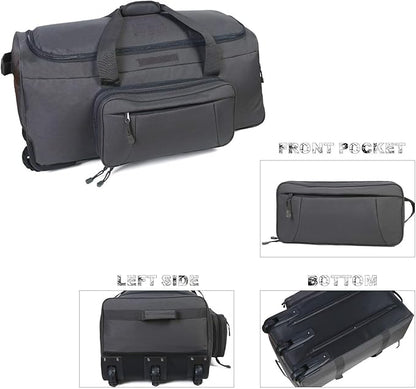Heavy-Duty X-Large Military Tactical Wheeled Rolling Duffel Trolley Bag For Deployment Traveling Camping Sporting