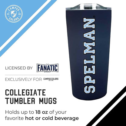 Campus Colors NCAA Stainless Steel Tumbler perfect for Gameday - 18 oz - Double Walled - Keeps Drinks Perfectly Insulated (Spelman College - Navy)