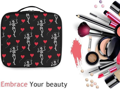 MNSRUU Women Makeup Bag Romantic Skull Gothic Makeup Bag Organizer Travel Cosmetic Bag for Teenage Girl Clear Make Up Bags with Zipper