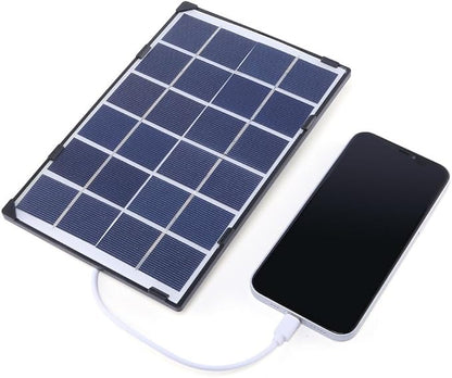 Solar Panel Charger 6W 5V Portable USB Solar Power Bank Waterproof for Mobile Devices Outdoor Lighting Water Pumps RV Boat Car Polysilicon 210x135x5mm