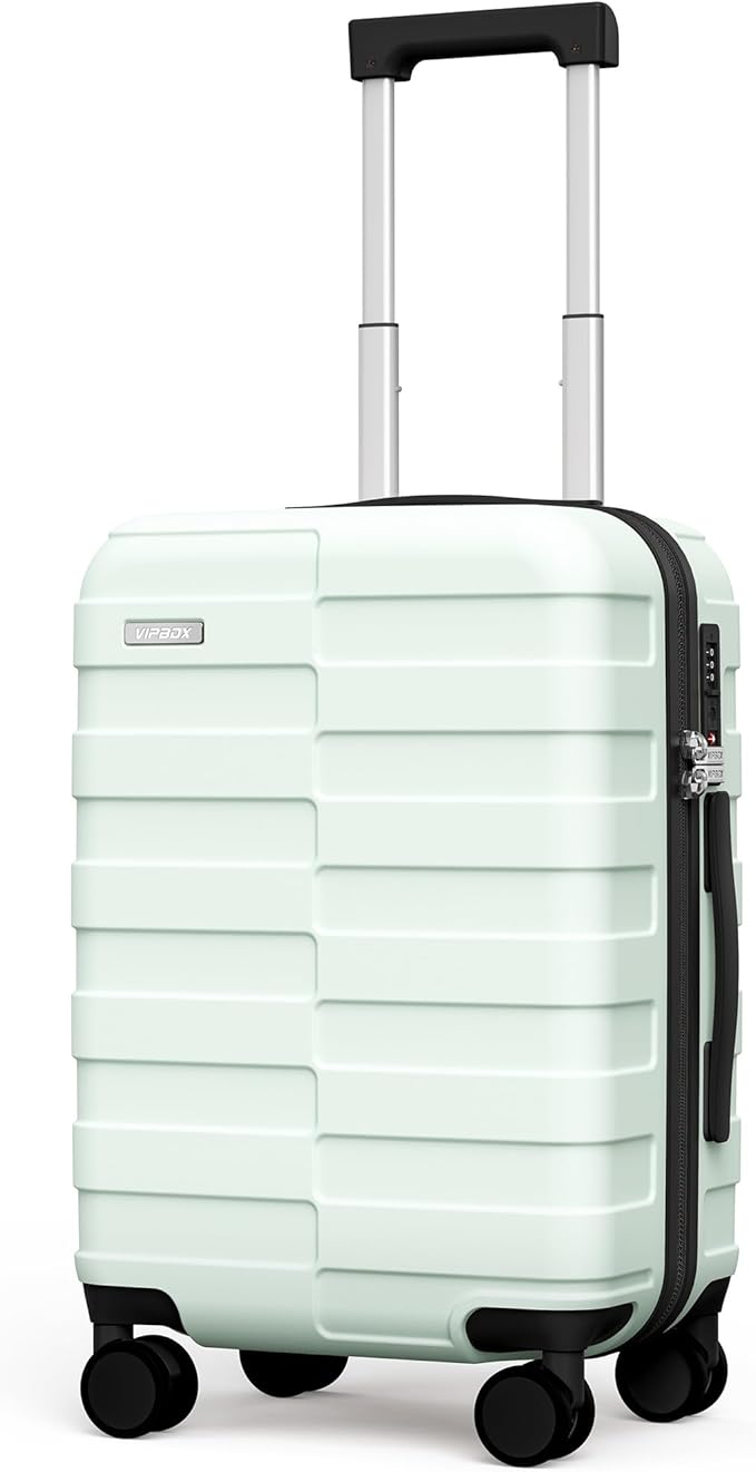 Luggage 20 Inch Hardshell Expandable Lightweight Ultra Durable 100% PC Check-in Suitcase with TSA Lock Spinner Wheels, Green