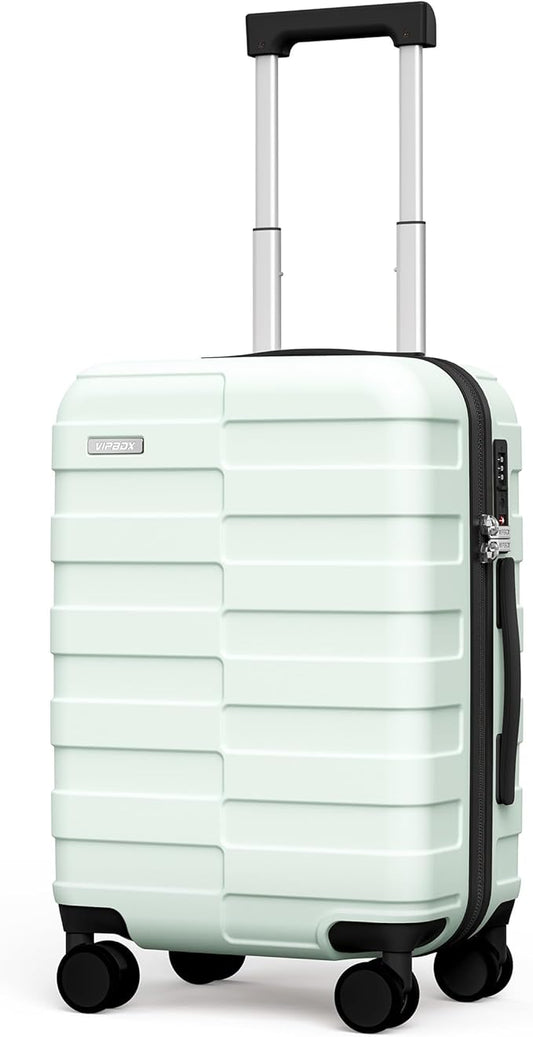 Luggage 20 Inch Hardshell Expandable Lightweight Ultra Durable 100% PC Check-in Suitcase with TSA Lock Spinner Wheels, Green