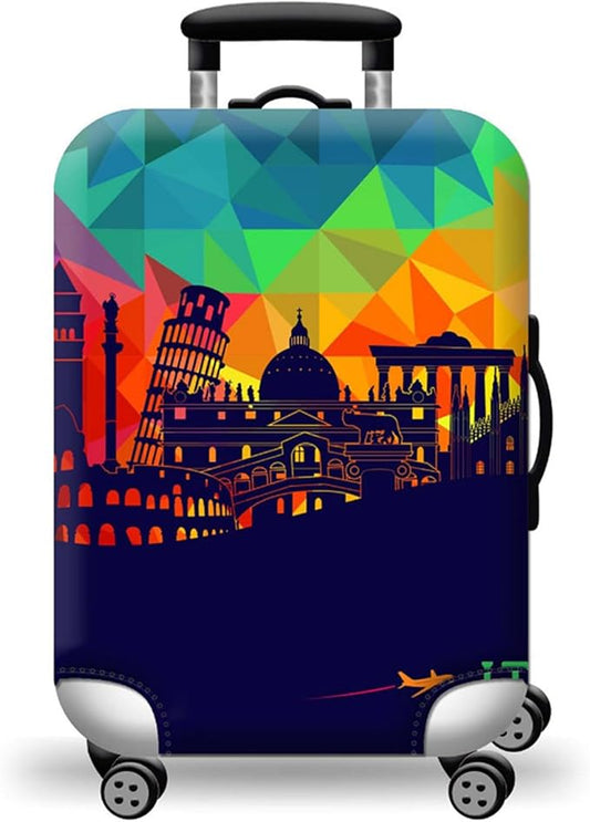 WUJIAONIAO Travel Luggage Cover Baggage Suitcase Cover Protector Skins 18-32 Inch (City, L (for 25-28 inch luggage))