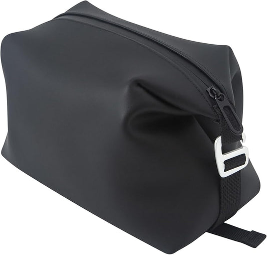 6"x 11" 6L Large Silicone Toiletry Bag,Waterproof Leakproof Foldable Travel Organizer,Dopp Kit Alternative for Men & Women,Black