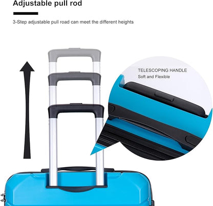 Travelhouse Luggage Sets, Expandable Hardside Suitcases 24in/28in, Carry on 20in,3 Piece Set Travel Luggages Clearance with Double Spinner Wheels TSA Lock Lightweight (Blue-31)