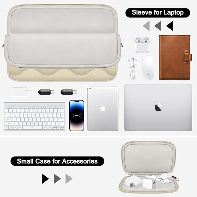 ARVOK Puffy Laptop Sleeve 13-14 inch for MacBook Air 13 inch/Pro 14 inch, Laptop Case Notebook Computer/Tablet Pouch Cover for HP/Dell/Asus/Acer/Samsung, Extra Bag, Women, Cute Carrying Case