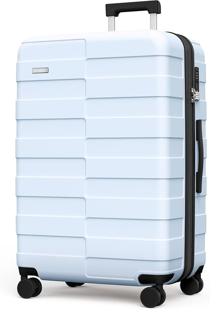 Luggage 28 Inch (3-Years VIP Service) Hardside Expandable Large Capacity Travel Suitcase Ultra Durable Polycarbonate Lightweight with TSA Lock Spinner Wheels, Sky Blue