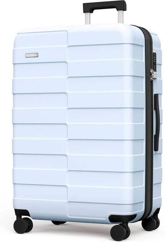 Luggage 28 Inch (3-Years VIP Service) Hardside Expandable Large Capacity Travel Suitcase Ultra Durable Polycarbonate Lightweight with TSA Lock Spinner Wheels, Sky Blue