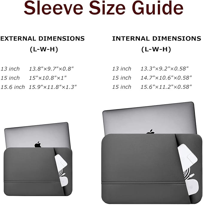 TEDNETGO Laptop Case, 15.6 inch Laptop Sleeve, Sturdy 15 inch HP Computer Bag, Lenovo Computer Briefcase Carrying Cover Case 16 inch Neoprene Bag with Pockets for Dell Asus Gifts for Women Men, Grey